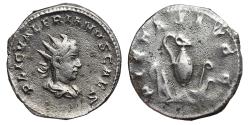 Ancient Coins - VALERIAN II (Small bust). Antoninianus. 256-258 AD. Viminacium mint. Priestly implements, PIETAS AVGG. RARE.