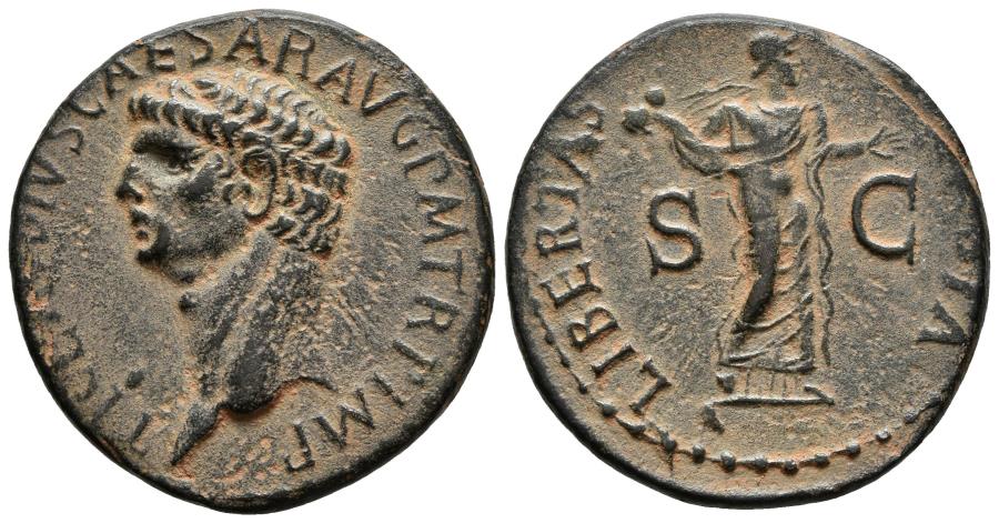 CLAUDIUS. AE, As. 41-54 AD. Rome mint. Libertas. LIBERTAS AVGVSTA / S ...