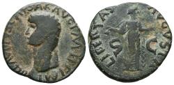 Ancient Coins - CLAUDIUS. AE, As. 41-54 AD. Rome mint. Libertas augusta. BARBAROUS IMITATION.