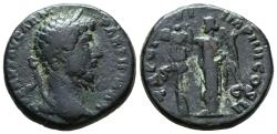 Ancient Coins - LUCIUS VERUS. Ae, As. AD 161-169. Rome. TR P VI IMP III COS II, Victory with trophy. RARE