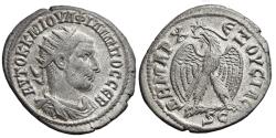 Ancient Coins - PHILIP I. AR, Tetradrachm. 244 AD. Antioch mint. Eagle with spread wings, ΔHMAPX - EΞOVCIAC.