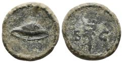 Ancient Coins - ANONYMOUS ISSUES. Temp. Hadrian–Antoninus Pius, Æ Quadrans. AD 117-161. Rome. Winged Petasus - Winged Caduceus.