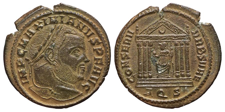 MAXIMIANUS, (2nd reign). Æ, Follis. 308-310 AD. Aquileia ...