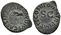 Ancient Coins - Claudius. AE Quadrans. AD 42. Rome. TI CLAVDIVS CAESAR AVG, hand holding scales PNR