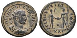 Ancient Coins - PROBUS. Antoninianus. 276-282 AD. Tripoli mint. CLEMENTIA TEMP - Star / XXI.