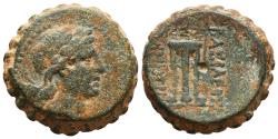 Ancient Coins - SELEUKID KINGDOM.  Demetrios I Soter. AE25. 162-150 BC. Antioch. Apollo and Tripod.