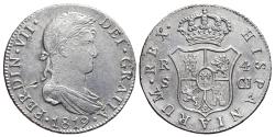 World Coins - FERNANDO VII. AR, 4 Reales. 1823. Sevilla mint C.J. Cal-812. SPAIN.