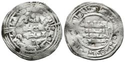 World Coins - AL-QASIM Ibn Hammud, Al-Ma`mun. HAMMUDIDS (Taifa of Málaga). Ar, Dirham. AH 410. Al-Andalus. Largue module.