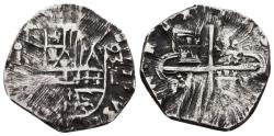 World Coins - SPAIN. Philip II (1556-1598). Ar, 2 reales. 1593/2 overdate. Segovia mint. Cal-393