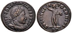 Ancient Coins - Constantine I. AE, Follis. 313-314 AD. Ticinum. SOLI INVICTO COMITI / TT