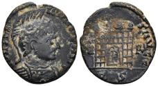 Ancient Coins - CONSTANTINE I. Ae, Follis. 318-319 AD. Rome mint. VIRTVS AVGG / P - R / RS. Closed doors. NOT IN RIC