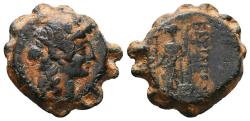 Ancient Coins - Seleukid Empire. Alexander II Zabinas Serrate Ae20. 128-122 BC. Apamea on-the-Orontes. RARE.