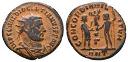Ancient Coins - DIOCLETIAN. Ae Antoninianus. 296 AD. Antioch. ANT // CONCORDIA MILITVM - Star above Γ