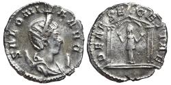 Ancient Coins - SALONINA. Antoninianus. 258-259 AD.  Colonia Agrippinensis mint. Segetia in tetrastyle temple, DEAE SEGETIAE