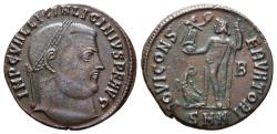 Ancient Coins - LICINIUS I. Ae Follis. 313-317 AD. Nicomedia. IOVI CONSERVATORI, B in right field, SMN in exergue