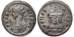 Ancient Coins - PROBUS. Æ, Antoninianus. 276-282 Ad. Rome mint. Temple ROMAE AETER / R (thunderbolt) Δ.