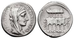 Ancient Coins - T. DIDIUS, P. Fonteius P. f. Capito. AR, Denarius. 55 BC, Rome mint. Villa Publica on the Campus Martius.