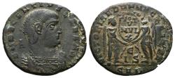 Ancient Coins - DECENTIUS. Ae, Maiorina. 350-353 AD. Arelate. VICTORIAE DD NN AVG ET CAE / Є / IS / SAR. Rare