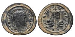 Ancient Coins - CONSTANTINE I. Follis. 319-320 AD Ticinum mint. (ST) EXTRA LARGE FLAN. VERY RARE.