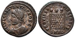 Ancient Coins - CONSTANTIVS II. Ae, Follis. AD 324-325. SMNΔ Nicomedia mint. PROVIDENTIAE CAESS.