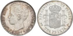 World Coins - SPAIN. Alfonso XIII. 1 Peseta. 1899 *19-99. Madrid SGV. Cal-42. Original brightness.