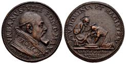 World Coins - VATICAN CITY. Urbanus VIII Barberini. Ae, Medal. 1623-1644 - Anno XII Rome.