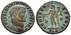 Ancient Coins - Maximinus II. AE, Follis. 305-308 AD. Alexandria. GENIO CA - ESARIS, Genius. K left, A above P right; in exergue, ALE
