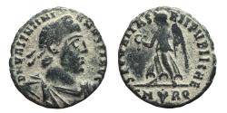 Ancient Coins - VALENTINIAN I. AE, Follis. 367-375 AD. Rome mint (SM(leaf)RQ.). Victory, SECVRITAS REIPVBLICAE.