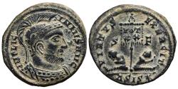 Ancient Coins - LICINIUS I. Æ, Follis. 320 AD. Siscia mint ASIS*. VIRTUS EXERCIT, Captives/banner. RARE.