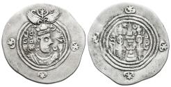 Ancient Coins - KHUSRU II. Ar, Drachm. Year 4. WYHC Arrajan (Pars) mint. Göbl II/2. Sasanian Kingdom.