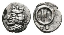 Ancient Coins - KINGS OF PERSIS. Uncertain king. Ar, Obol. 1st century AD. Istakhr (Persepolis).
