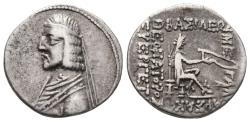 Ancient Coins - KINGS OF PARTHIA. Phraates III. Ar, Drachm. 68-62 BC. Susa mint. Archer (Arsakes I) seated right on throne.