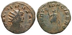 Ancient Coins - GALLIENUS. Ae, Antoninianus. AD 265-266. Rome. MARTI PACIFERO. Rare.