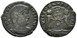 Ancient Coins - MAGNENTIUS. Æ, Centenionalis. 351-352 AD. Rome mint. R (Star) Q. Two Victories. VICT DD NN AVG ET CAES.
