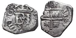 World Coins - PHILIPPVS III. 1/2 Real. 1610. Sevilla B. SPAIN. RARE.