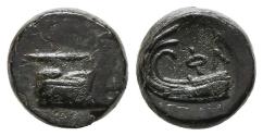 Ancient Coins - LYDIA, Phaselis. AE9. Circa 250-221/0 BC. Prow of galley right - ΦΑΣΗ. Stern of galley right.
