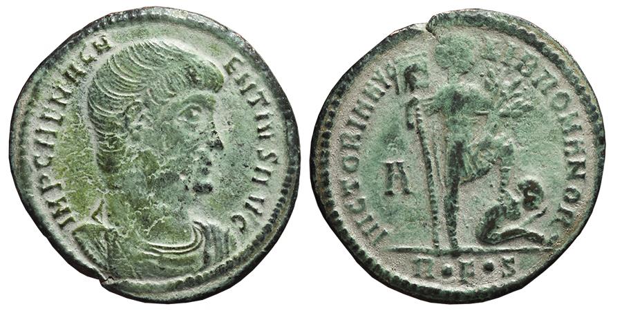 Magnentius Ae Centenionalis 350 354 Ad Rome Mint R F S 6th Officina Victoria Avg Lib Romanor