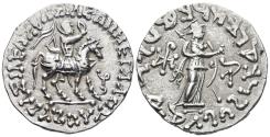 Ancient Coins - INDO-SKYTHIANS. Azes I. Ar, Tetradrachm. 58-12 BC. Western Gandhara mint.