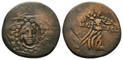 Ancient Coins - PAPHLAGONIA, Amastris. AE23. 90-85 BC. Time of Mithradates VI Eupator. Aegis & Nike advancing to right