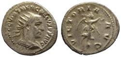 Ancient Coins - Trebonianus Gallus AR antoninianus - VICTORY on globe - (R) Rare