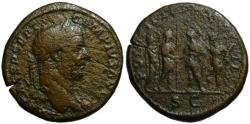 Ancient Coins - Geta AE sestertius - Caracalla & Geta with Hercules & Liber - Rare R2