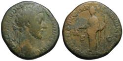 Ancient Coins - Commodus AE sestertius - LIBERTAS - 181 AD