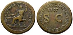 Ancient Coins - Divus Augustus AE sestertius Titus restoration - A Beauty