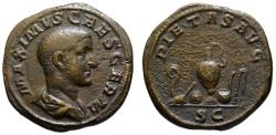Ancient Coins - Maximus AE As - PIETAS AVG - Rare Priestly Implements