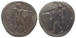 Ancient Coins - 19th C. BMC electrotype - Lucania AR nomos - Poseidon & Incuse