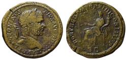 Ancient Coins - Caracalla AE sestertius - FORT RED Fortuna seated - Scarce