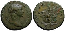 Ancient Coins - Trajan AE sestertius - FORTUNAE REDUCI - aVF