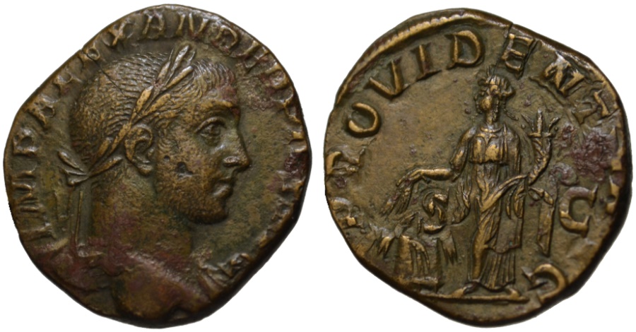 Ancient Coins - Alexander Severus AE sestertius - PROVIDENTIA - EF