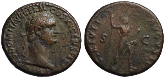 Domitian AE As - VIRTUTI AUGUSTI - VF | Roman Imperial Coins