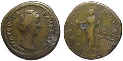 Ancient Coins - Faustina Senior AE sestertius - AETERNITAS - Huge medallic flan 35mm